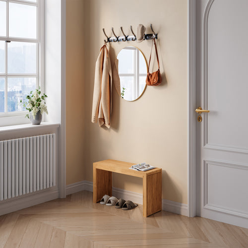 Panca da Scarpe Korjad Seduta in Bambù Naturale 90 x 33 x 43 cm [en.casa]