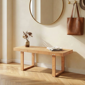 Panca da Ingresso Aarela Seduta in Bambù Naturale 91 x 41 x 38 cm [en.casa]