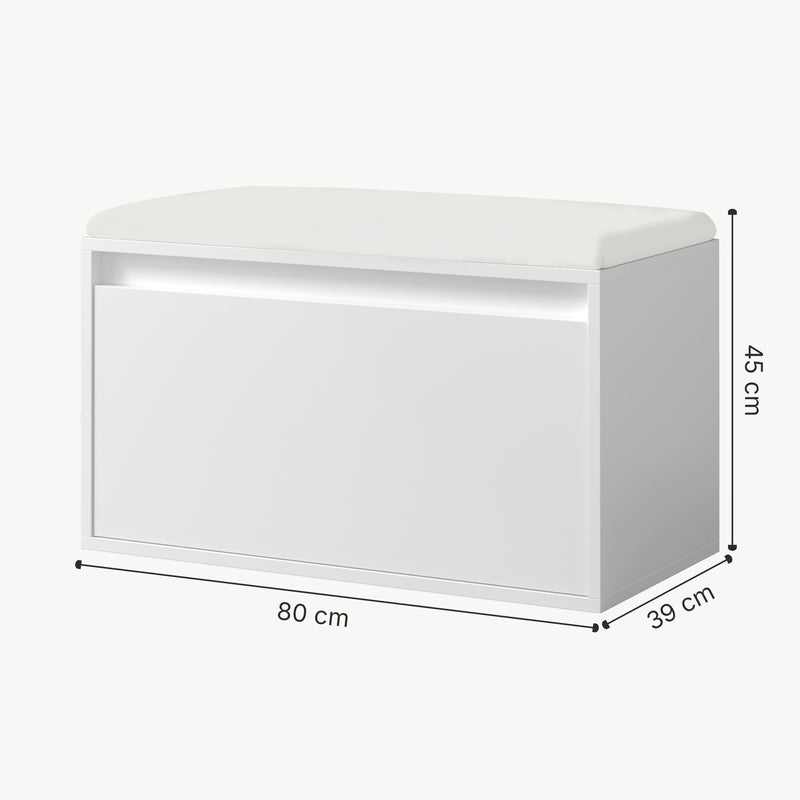 Schizzo in scala Panchina Portascarpe Degerfors con Cassetto 80x39x45 cm [en.casa] 