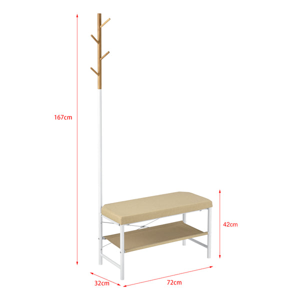 Panca con ripiano porta scarpe Rjukan Beige pro.tec