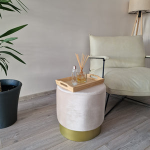 Sgabello Basso Larvik Rotondo Poggiapiedi [en.casa]