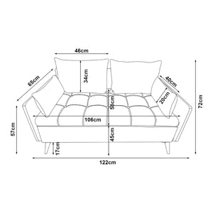 Divano Sysmä 2 posti in vari colori [en.casa]