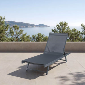 Lettino prendisole Baragiano 197x64x30 cm grigio scuro [casa.pro] - premiumXL