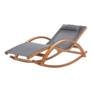 Lettino a dondolo Iasmos 167x71x73cm Grigio scuro [en.casa]