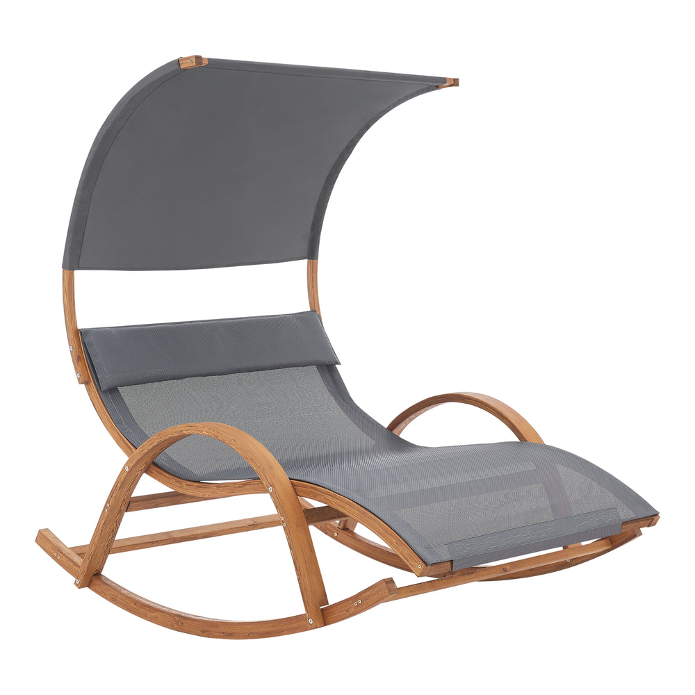 Lettino a dondolo Kasos 181x135x190cm grigio scuro [en.casa] - premiumXL