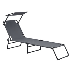 Set di 2 Lettini Prendisole Lomeda con Tettuccio Parasole e Schienale Reclinabile casa.pro