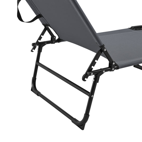 Set di 2 Lettini Prendisole Lomeda con Tettuccio Parasole e Schienale Reclinabile casa.pro