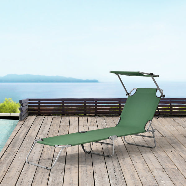 Set di 2 Lettini Prendisole Argozelo Pieghevoli con Tettuccio Parasole Regolabile casa.pro