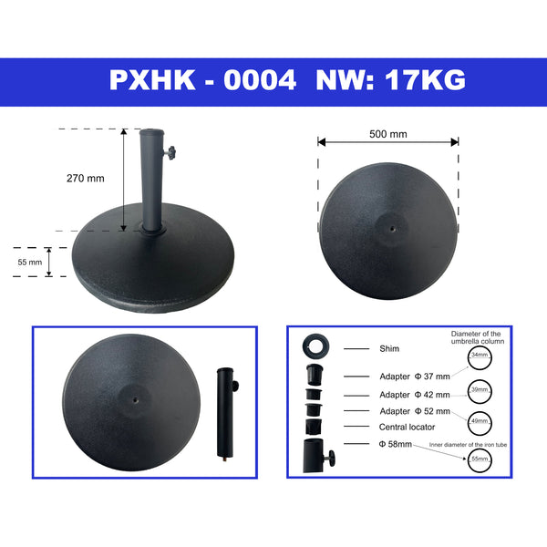 Base per ombrellone Bionaz cemento nero [casa.pro]