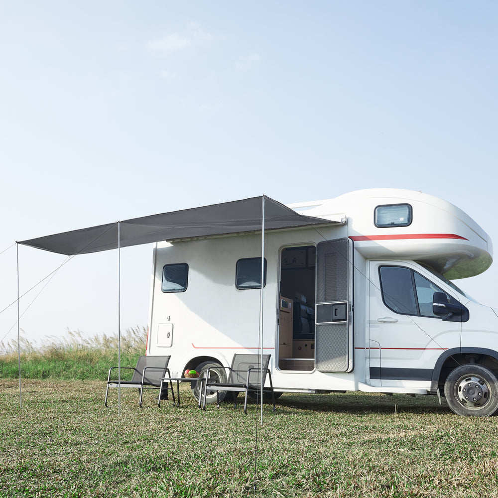 Tendalino per roulotte Beuningen 400x240x235 cm Grigio [pro.tec]