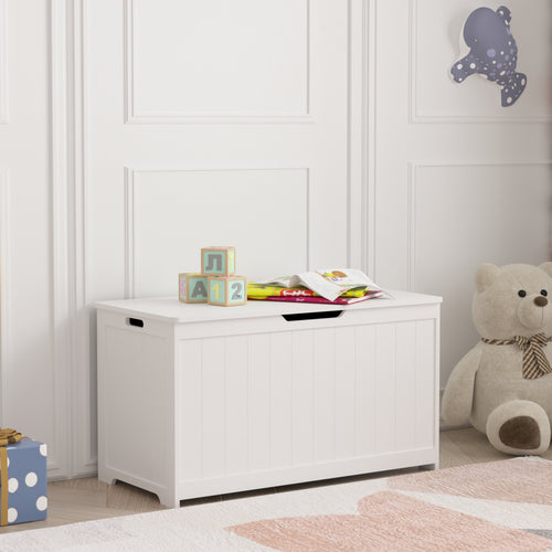 Baule dei giocattoli Podek 80x40x44,5 cm bianco [en.casa] - premiumXL
