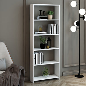 Libreria a 5 Ripiani 'Svinninge' Scaffale da Terra - Varie Misure - Mobile Espositore - Bianco [en.casa] 