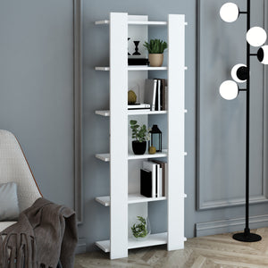 Libreria 'Præstø' Scaffale da Terra con 6 Ripiani Portaoggetti - Bianco [en.casa] 