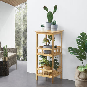 Scaffale Pyhäjärvi bambù 79x33x33 cm naturale [en.casa] - premiumXL