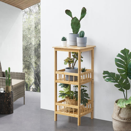 Scaffale Pyhäjärvi bambù 79x33x33 cm naturale [en.casa] - premiumXL