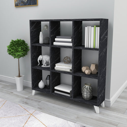 Libreria 'Svedala' Scaffale da Terra con 9 Scomparti Aperti a Forma di Cubo Mobile Espositore - Vari Colori [en.casa] 