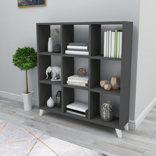 Libreria 'Svedala' Scaffale da Terra con 9 Scomparti Aperti a Forma di Cubo Mobile Espositore - Vari Colori [en.casa] 