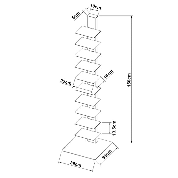 Scaffale a colonna Eksjö 150x39x39 cm [en.casa]