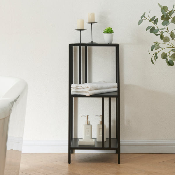 Scaffale Basso Kumlinge in Acciaio a 3 Ripiani Quadrati 80 x 35 x 35 cm - Vari Colori [en.casa] 