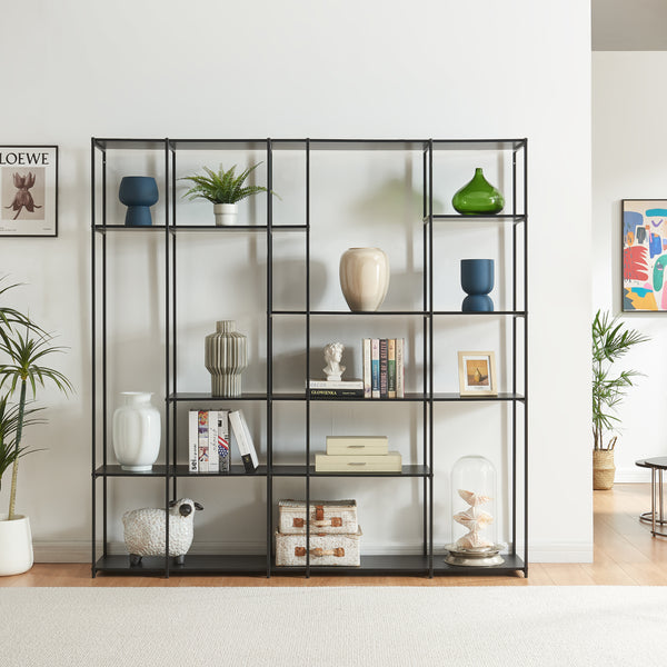 Scaffale da terra Rælingen Nero [en.casa]