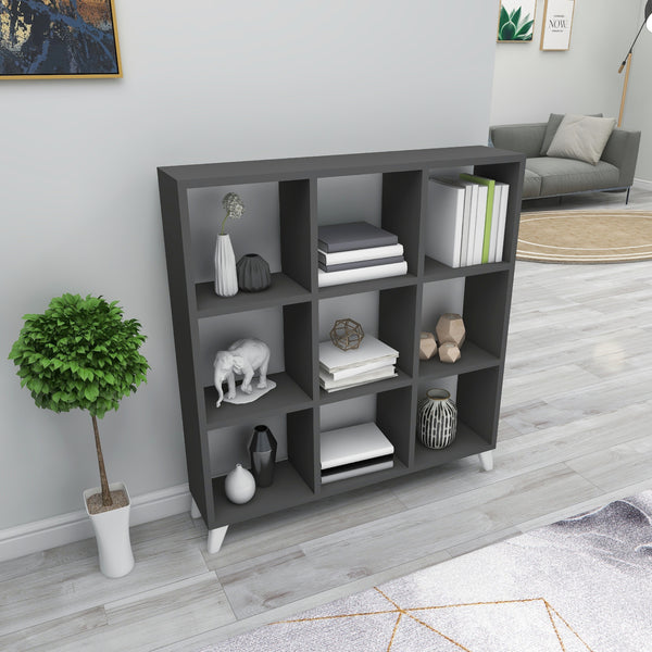 Libreria 'Svedala' Scaffale da Terra con 9 Scomparti Aperti a Forma di Cubo Mobile Espositore - Vari Colori [en.casa] 