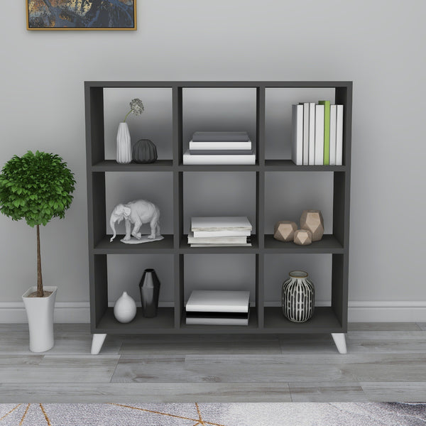 Libreria 'Svedala' Scaffale da Terra con 9 Scomparti Aperti a Forma di Cubo Mobile Espositore - Vari Colori [en.casa] 
