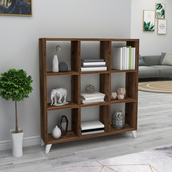 Libreria 'Svedala' Scaffale da Terra con 9 Scomparti Aperti a Forma di Cubo Mobile Espositore - Vari Colori [en.casa] 