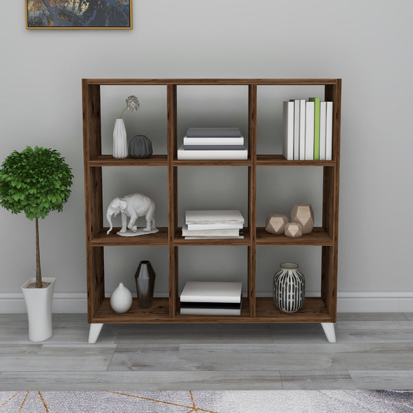 Libreria 'Svedala' Scaffale da Terra con 9 Scomparti Aperti a Forma di Cubo Mobile Espositore - Vari Colori [en.casa] 