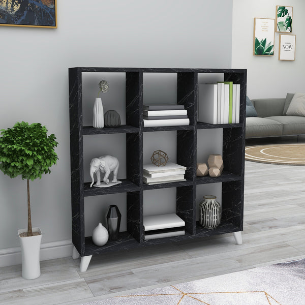 Libreria 'Svedala' Scaffale da Terra con 9 Scomparti Aperti a Forma di Cubo Mobile Espositore - Vari Colori [en.casa] 