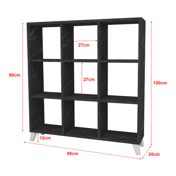 Libreria 'Svedala' Scaffale da Terra con 9 Scomparti Aperti a Forma di Cubo Mobile Espositore - Vari Colori [en.casa] 