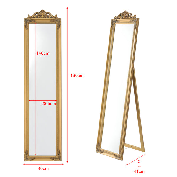 Specchio da Terra Arezzo a Figura Intera 160 x 40 cm Cornice in Eucalipto [en.casa]