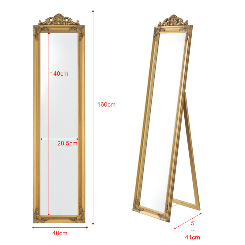 Schizzo in scala Specchio da Terra Arezzo a Figura Intera 160 x 40 cm Cornice in Eucalipto [en.casa]