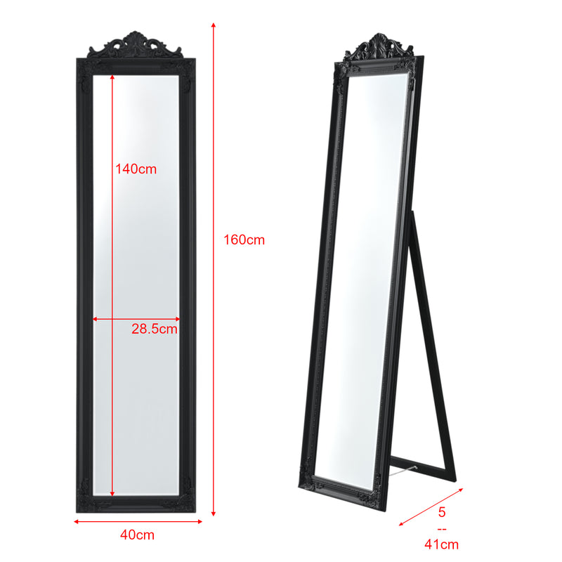 Schizzo in scala Specchio da Terra Arezzo a Figura Intera 160 x 40 cm Cornice in Eucalipto [en.casa]