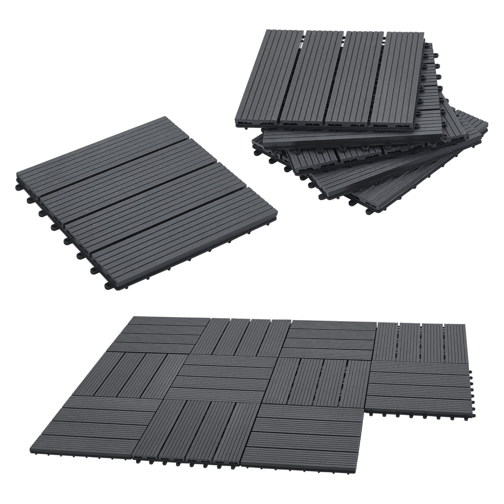 Piastrelle WPC Schramberg set da 11 pezzi 1m² in diversi colori [en.casa] - premiumXL