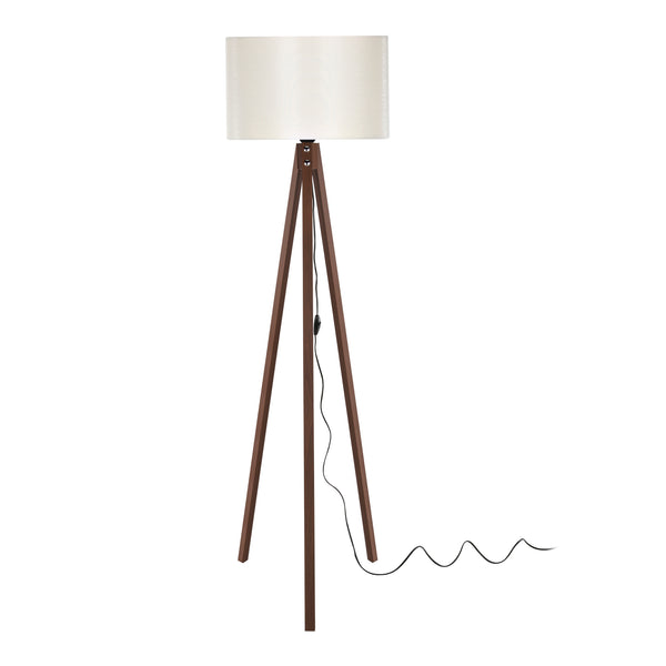 Lampada da Terra 'Rochester' a Treppiedi con Paralume in Tessuto/PVC - Vari colori [lux.pro]