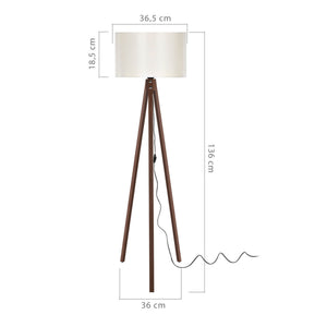Lampada da Terra 'Rochester' a Treppiedi con Paralume in Tessuto/PVC - Vari colori [lux.pro]