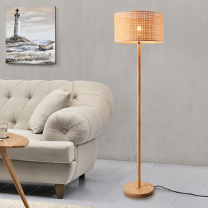 Lampada da terra Rochdale E27 marrone giallastro [lux.pro] - premiumXL
