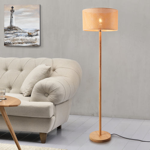 Lampada da terra Rochdale E27 marrone giallastro [lux.pro] - premiumXL