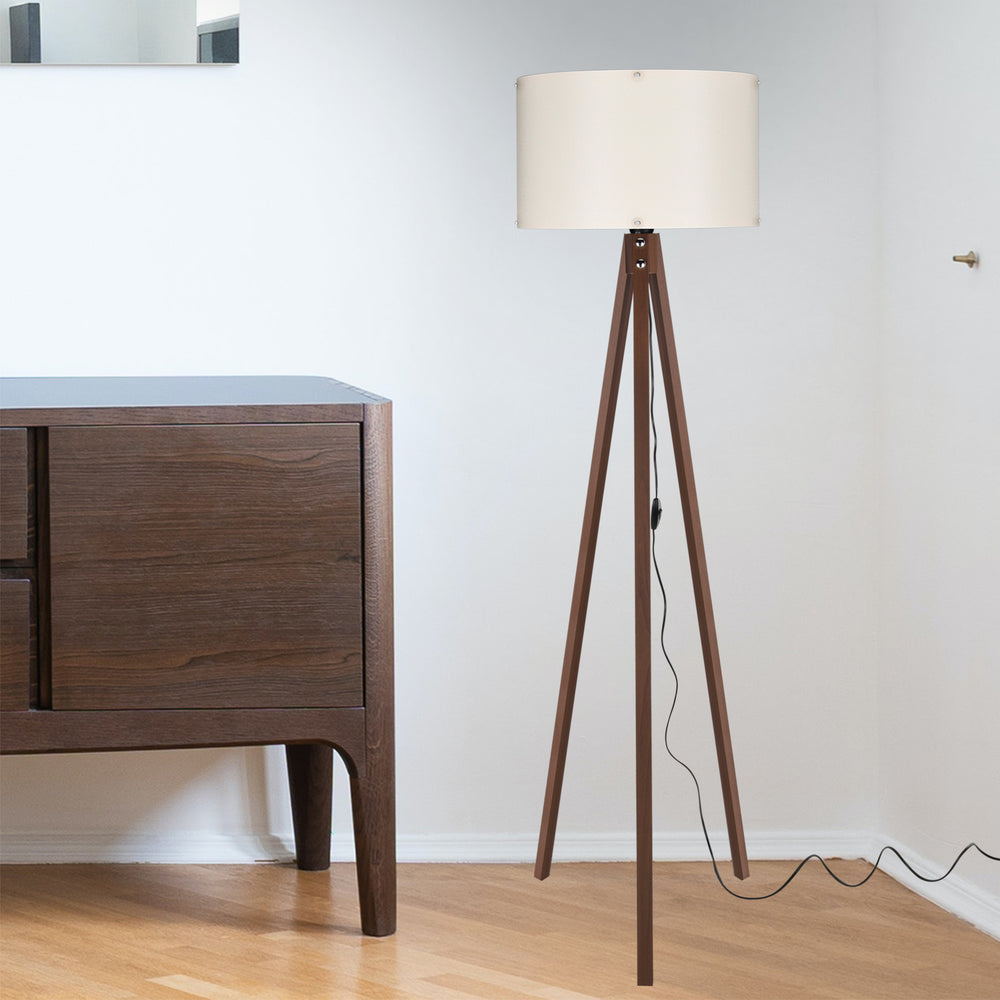 Lampada da Terra 'Guildford' a Treppiedi con Paralume in Tessuto/PVC Piantana - Vari Colori [lux.pro]