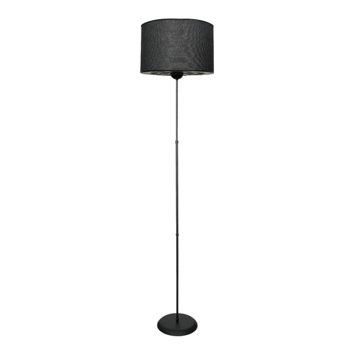 Lampada da Terra 'Malmesbury' Alta 145 cm Lampada a Stelo Diritto Piantana Classica con Paralume Cilindrico - Nero - lux.pro