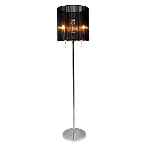 [lux.pro] Lampada da terra - Fabrica - (3 x base E14)(167 cm x Ø 40 cm) lampada a stelo lampada da terra stanza salotto nero