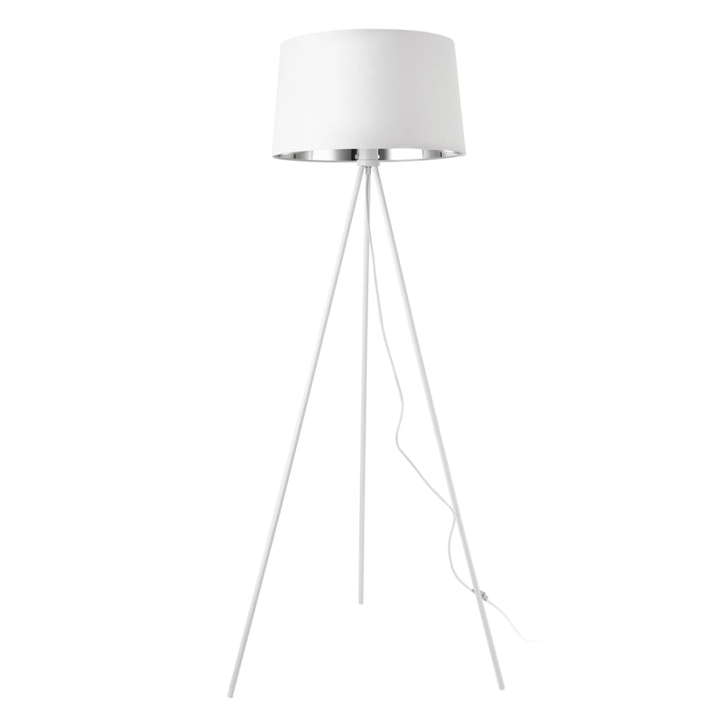 Schizzo in scala Lampada da Terra in Stile Treppiedi Alta 150 cm Piantana Tripode con Base in Metallo e Paralume Conico in Tessuto - Vari Colori - lux.pro