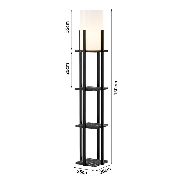Lampada da terra Stourbridge con ripiani [lux.pro]