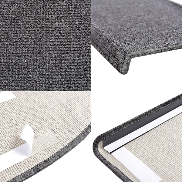 Tappetino per gradini set da 15 pezzi semitondo in vari colori [en.casa]