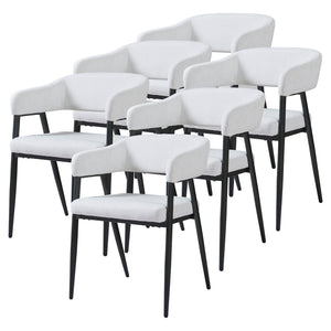 Set Kohlmand di Sedie Imbottite da Sala Pranzo con Rivestimento in Tessuto [en.casa]