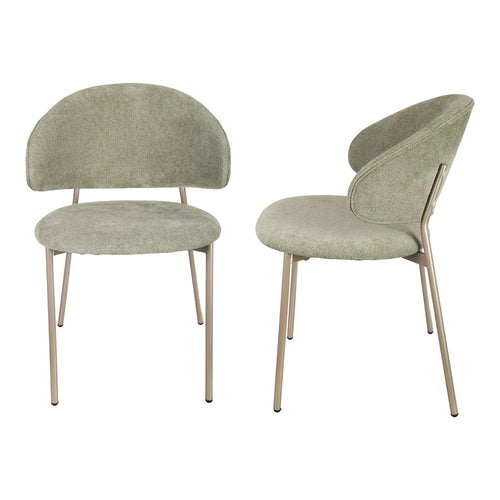 Set di sedie da pranzo Lipis tessuto verde [en.casa]