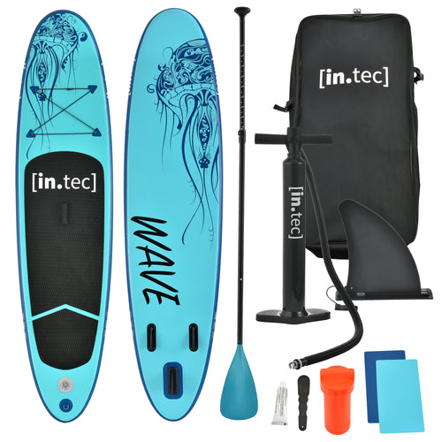 Tavola Gonfiabile da Stand Up Paddle per Adulti Fino a 100 kg Tavola da SUP 305 x 71 x 10 cm con Pagaia Regolabile in Lunghezza e Pinna Rimovibile - Vari Colori