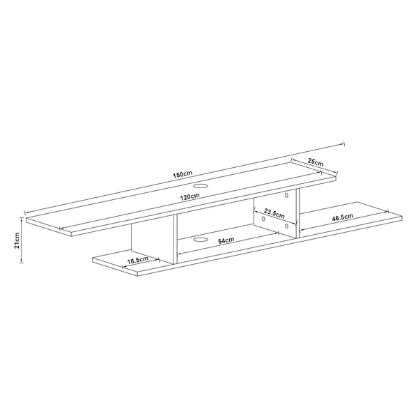 Mensola TV Støvring Sospesa a Muro 21 x 150 x 25 cm Vari Colori [en.casa] 