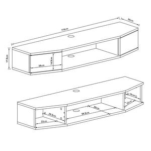 Mensola TV Tørring Sospesa a Muro 17,5 x 110 x 30 cm Vari Colori [en.casa] 