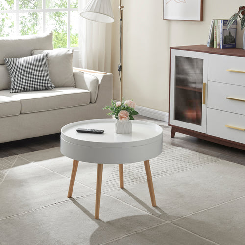 Tavolino Bongard Bianco Ø60x45 cm [en.casa]